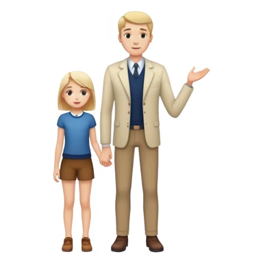 Tall guy next to short girl up to his hips sticker