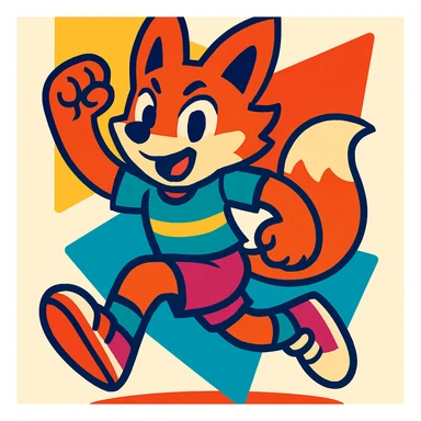 furry anthro character, sporty outfit, energetic pose sticker