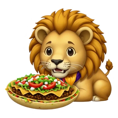 taco eating lion sticker