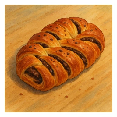 chocolate plait pastry sticker