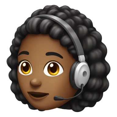 A african american female for inbound Q&A with a headset on for taking calls sticker