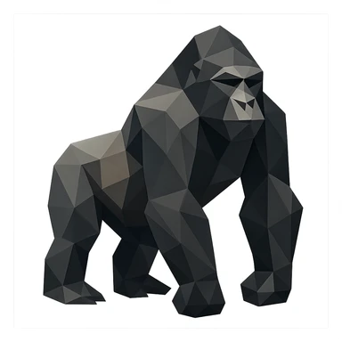 low-poly polygonal style gorilla sticker
