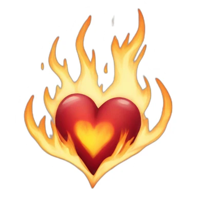 Corazon prendido fuego sticker