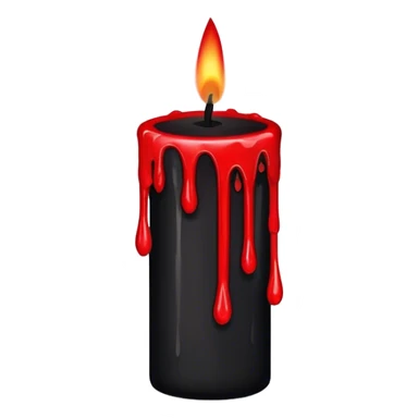 Black candle with blood drips sticker