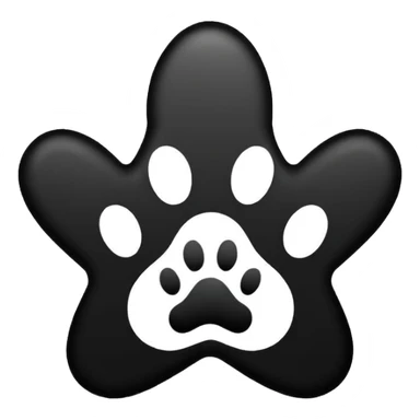 star emoji with a paw print inside, clean modern style sticker