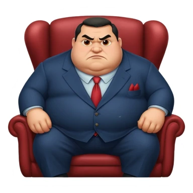 Mafia big fat boss pixar style sit on a chair sticker