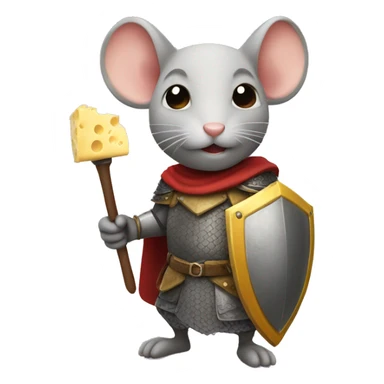 mouse knight with cheese shield sticker
