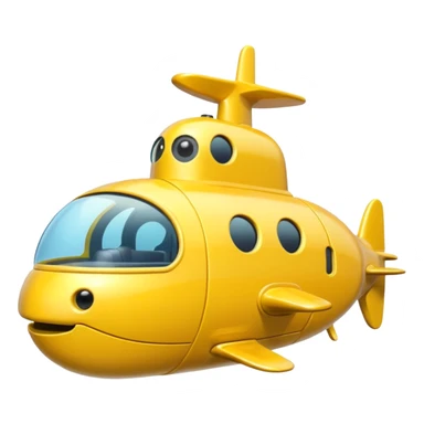 mini single submarine in cartoon  sticker