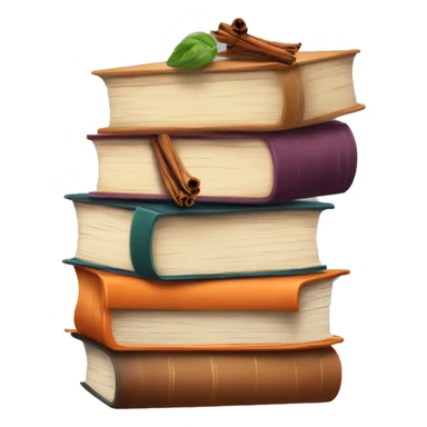 stack of books with spice sticker