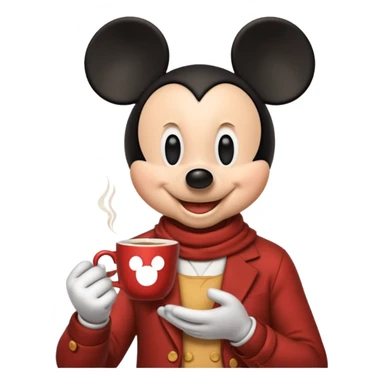 Disney Mickey with a cup of tea sticker