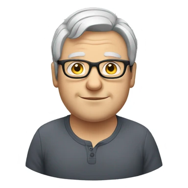 Fat Caucasian man with glasses and gray hair sticker