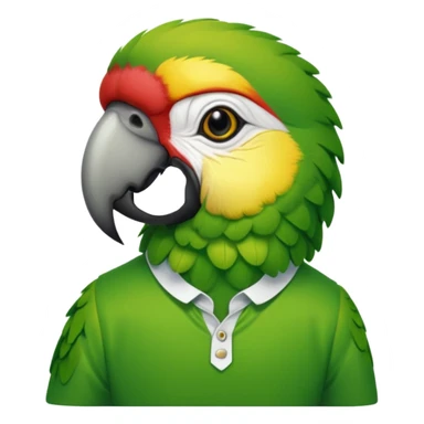 green parrot with shirt sticker