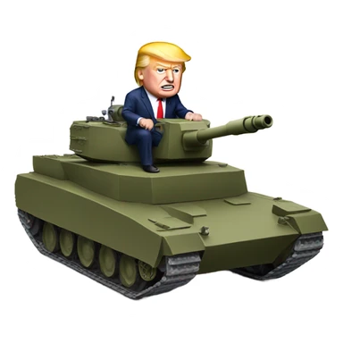 Trump driving a tank sticker