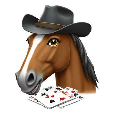 Horse playing poker sticker