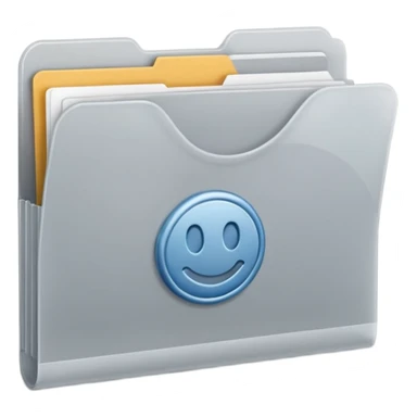 A **simple emoji-style icon** of a **frosted light-gray plastic folder** with **rounded corners**, **elastic string and button closure**, slightly translucent, clean front, subtle shading, and a **small tax/forms symbol in one corner.
 sticker