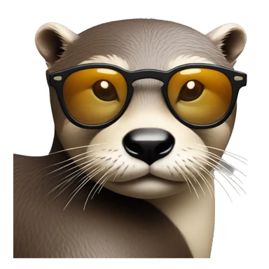 otter with glasses on eames lounge chair sticker