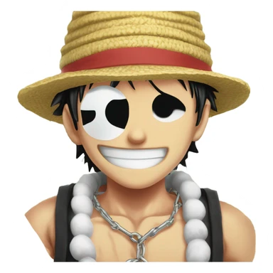 luffy from one piece with a money chain  sticker
