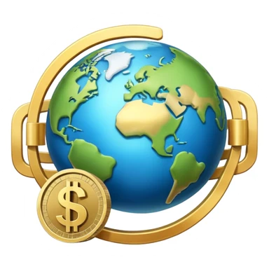 Planet earth with a big coupon in the middle. No text, just a dollar sign sticker