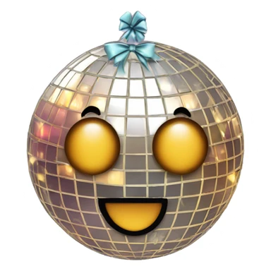 Disco ball with a bow on its head sticker