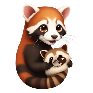 a ferret with a red panda sticker