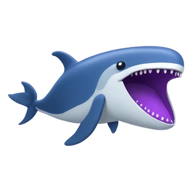Blue whale purple, open mouth sticker