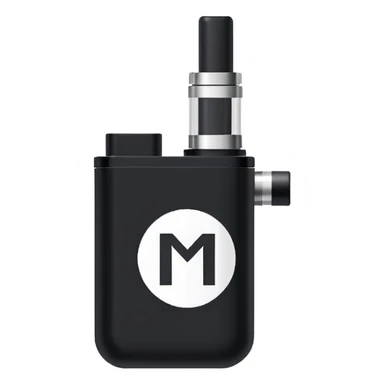 Pixel-art icon, letter [Б], designed as mini vape pod. Square canvas, same style as other letters. Black/metallic, flat vector, white outline. sticker