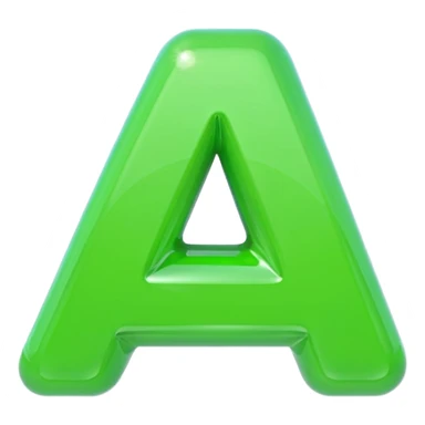 neon green bubble letter A sticker