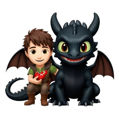 toothless(the dragon)+hiccup sticker