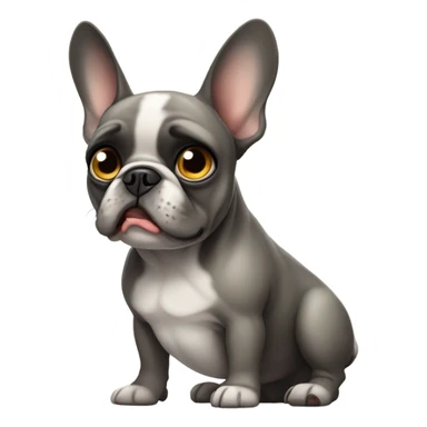 french bulldog experiencing toe curdling fear sticker