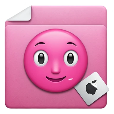 mac os mixed papers skeuomorphic pink sticker
