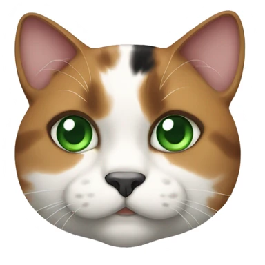 Huge fat calico cat with green eyes sticker