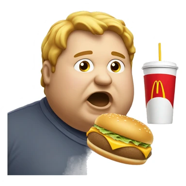 A really fat guy eating macdonalds sticker