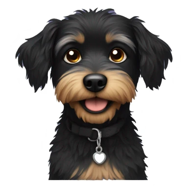 Small black scruffy dog sticker