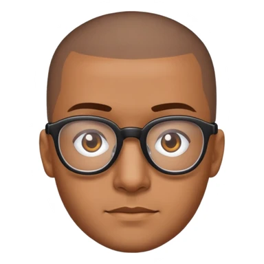 Buzz cut Latino with glasses sticker