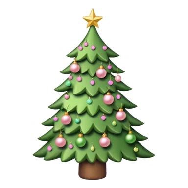 light green and light pink xmas tree sticker