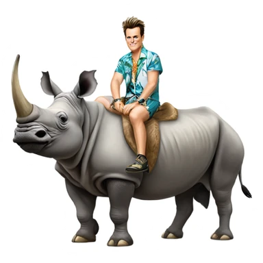 Ace Ventura on a rhino  sticker
