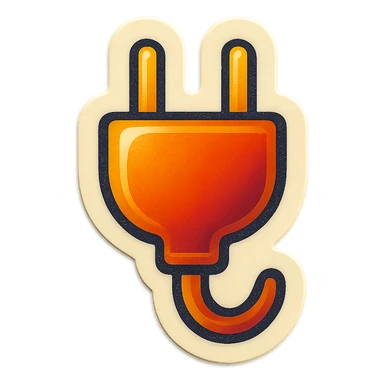 A sticker of a power connector badge sticker