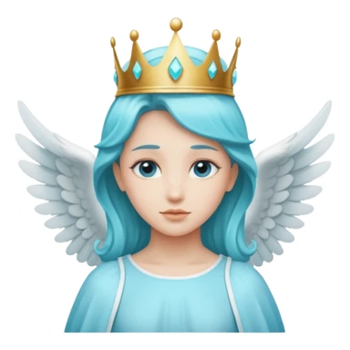 an angel with a cyan crown on his head, 4 wings sticker