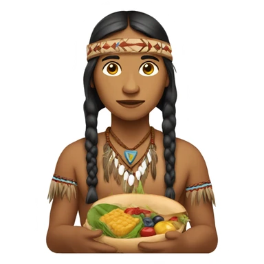 native american with food sticker
