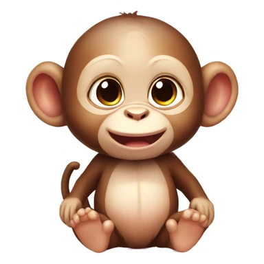 Cute baby monkey sticker