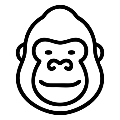 green gorilla face, minimal, rounded features sticker