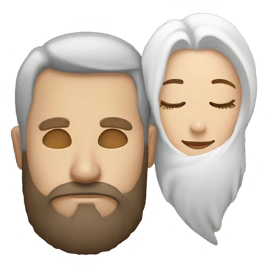 Guy beard with lady sleeping togther sticker