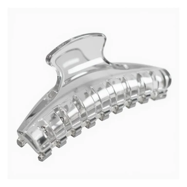 realistic hairclip made of clear acrylic, photorealistic, isolated, no hair, neutral background sticker