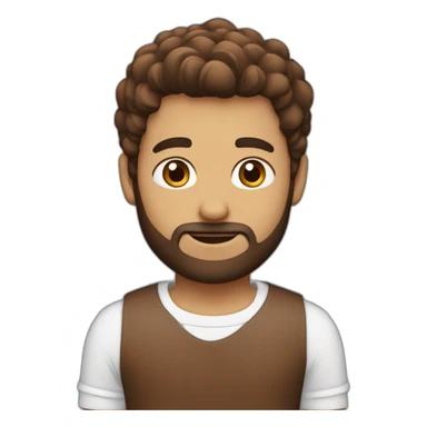 Chico color blanco con pelo corto lizo marron sin barba y con abriculares y con remera azul y rojo sticker