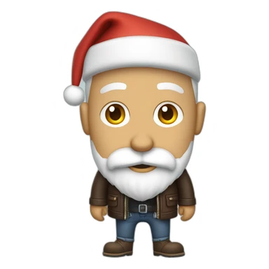 biff wiff santa beard wearing a leather jacket (full body, ios17) sticker