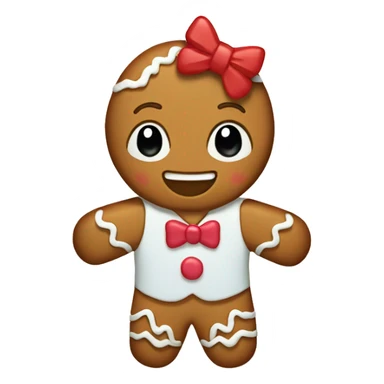 Gingerbread lady with a bow sticker
