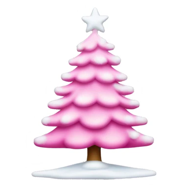 a pink christmas tree with snow sticker