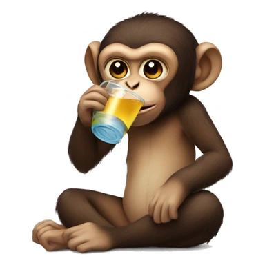 Monkey drinking sticker