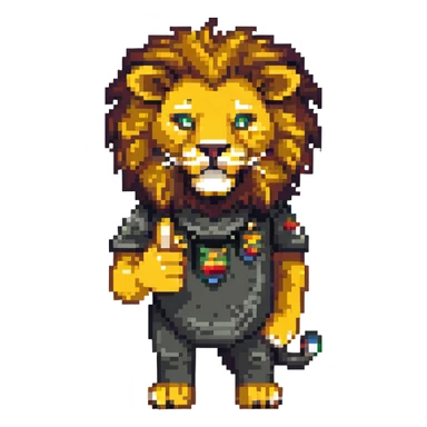 lion showing middle finger sticker