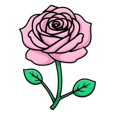 pink rose with glitter sticker